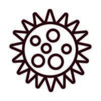 covid19 virus particle line style vector
