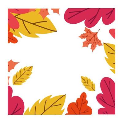 autumn season leaves botanical frame decoration