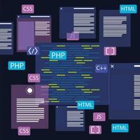 web development codes vector