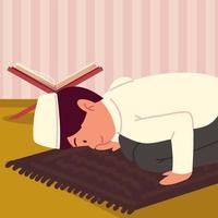 muslim guy prayer vector