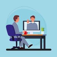 man making job interview vector