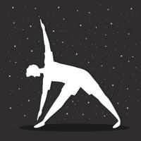 yoga silhouette man vector