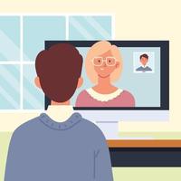 online job interview man vector