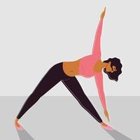 mujer haciendo ejercicios de yoga vector