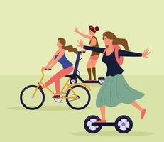 women ecology transport vector