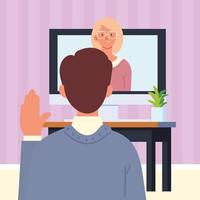 online job interview vector