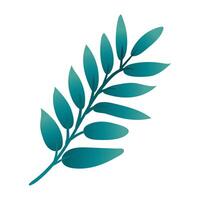 branch with leaves botanical gradient style icon vector