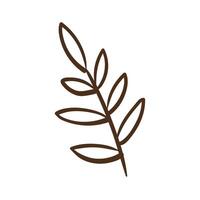 branch with leaves line style icon vector