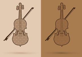 esquema de violín de lujo vector
