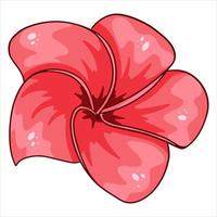 Tropical plant bright flower in cartoon style vector