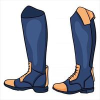 atuendo ropa de jinete para botas de jockey ilustración en estilo de dibujos animados vector