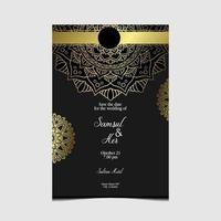 Luxury mandala pattern background with golden arabesque pro Vector