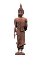 Isolated clipping path buddha statue used as amulets of Buddhism religion.The ancient Buddha photo