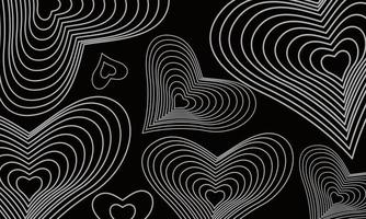 White Lines Heart Pattern for Background vector