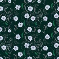 Folk flowers art pattern Floral abstract surface design  Seamless pattern vector