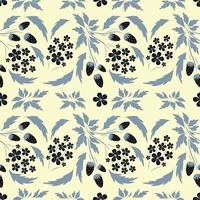 Folk flowers art pattern Floral abstract surface design  Seamless pattern vector