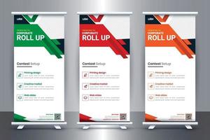 Diseño de plantilla de banner de stand up roll de negocios gratis con vector