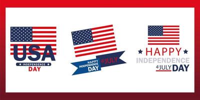 happy independence day set vector