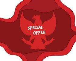 Indonesia Independence Day Special Offer Sale Template vector