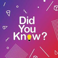 Did you know interesting fact background vector