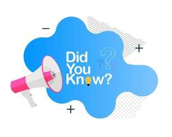 Did you know interesting fact background vector