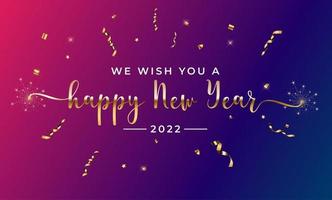 feliz año nuevo 2022 tarjeta de felicitación vector