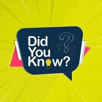 Did you know interesting fact background vector