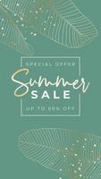 Summer sale poster. Natural Background with Tropical Palm Leaves vector