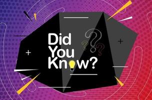 Did you know interesting fact background vector