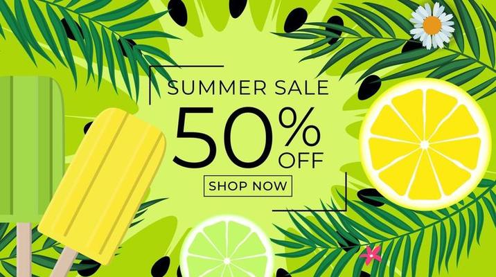 colored Abstract Summer Sale Background. Vector Illustration