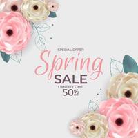 Spring Sale Background Poster Template. Vector Illustration