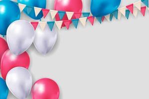 Realistic 3d balloon background for party, holiday, birthday, promotion card, poster. Vector Illustration EPS10