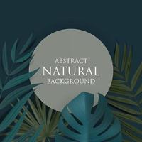 Abstract Natural Background with Tropical Palm and Monstera Leaves. Vector Illustration EPS10