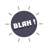 slang bubbles black blah expression over white background flat icon design vector