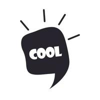 slang bubbles speech bubble cool over white background silhouette icon style vector