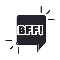 slang bubbles abbreviation bff over white background silhouette icon style vector