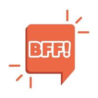 abreviatura de burbujas de jerga bff sobre fondo blanco diseño de icono plano vector