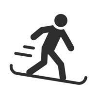 deporte extremo, snowboard, estilo de vida activo, silueta, icono, diseño vector