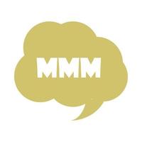 slang bubbles letter mmm cloud over white background flat icon design vector