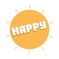 slang bubbles round label happy word over white background flat icon design vector