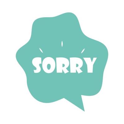 slang bubbles speech bubble sorry word over white background flat icon design