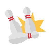 bowling machine picks pins game recreational sport flat icon design vector