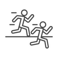 running speed sport race people marathon practicing line icon design vector