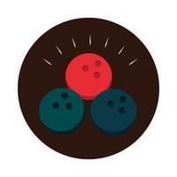 bowling red and black balls equipment recreational sport block flat icon design vector