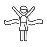female runner winner running sport race line icon design vector