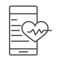 smartphone app health cardiology heartbeat line icon design vector