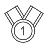 medalla, primer lugar, premio, deporte, línea, icono, diseño