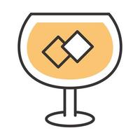 cocktail icon ice cubes drink liquor refreshing alcohol line and fill design vector