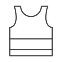 diseño de icono de línea de desgaste de camisa deportiva sin mangas vector