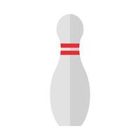 bowling white pin with stripes equipment game recreational sport flat icon design vector